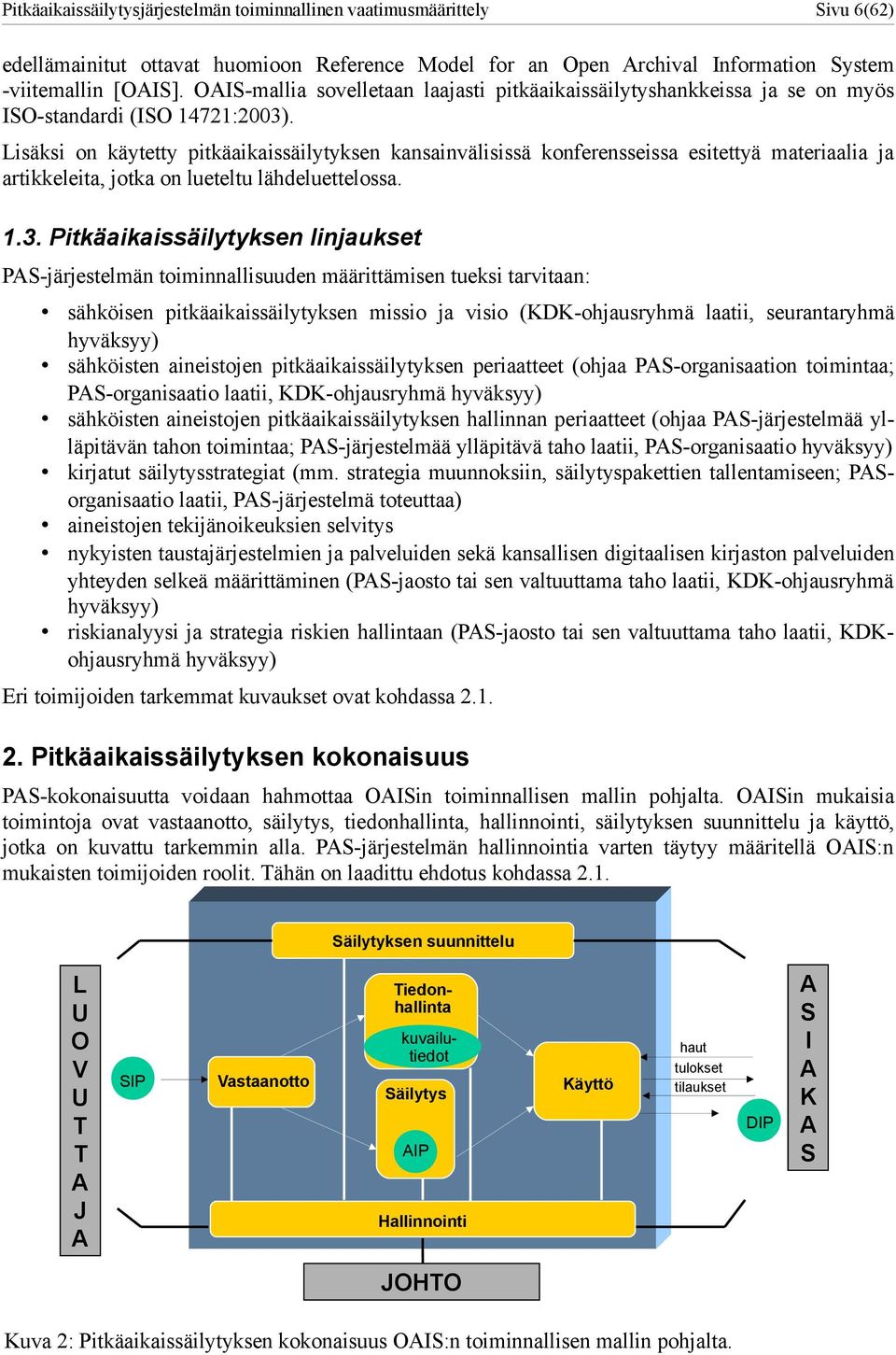 Lisäksi on käytetty pitkäaikaissäilytyksen kansainvälisissä konferensseissa esitettyä materiaalia ja artikkeleita, jotka on lueteltu lähdeluettelossa..3.