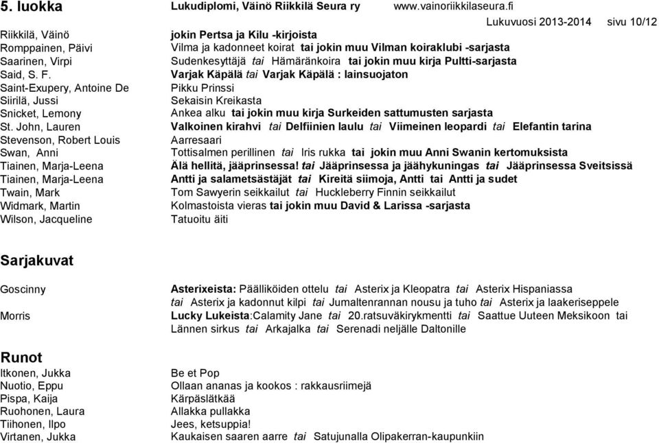 tai Hämäränkoira tai jokin muu kirja Pultti-sarjasta Said, S. F.