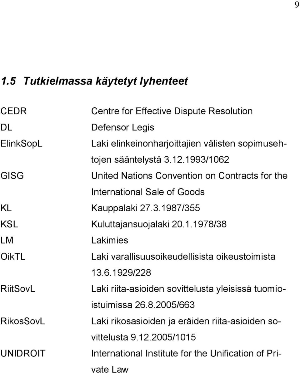 1.1978/38 LM Lakimies OikTL Laki varallisuusoikeudellisista oikeustoimista 13.6.1929/228 RiitSovL Laki riita-asioiden sovittelusta yleisissä tuomioistuimissa 26.