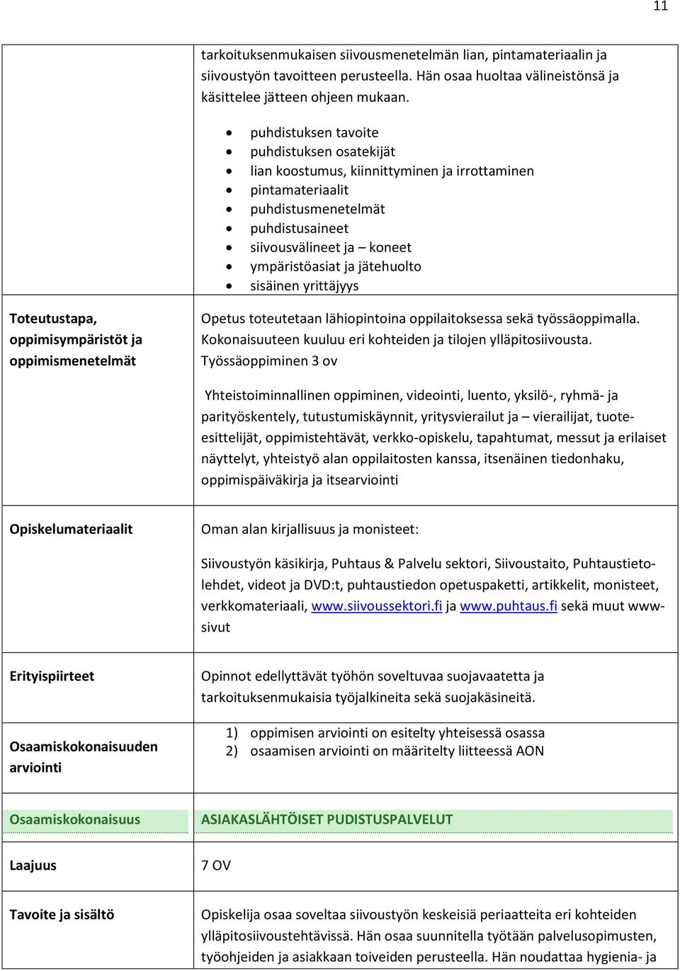 sisäinen yrittäjyys Toteutustapa, oppimisympäristöt ja oppimismenetelmät Opetus toteutetaan lähiopintoina oppilaitoksessa sekä työssäoppimalla.