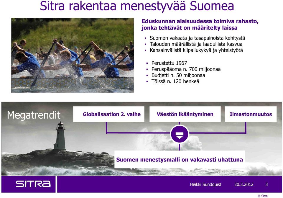 yhteistyötä Perustettu 1967 Peruspääoma n. 700 miljoonaa Budjetti n. 50 miljoonaa Töissä n.