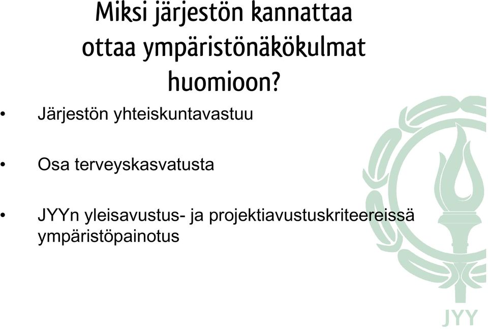 Järjestön yhteiskuntavastuu Osa