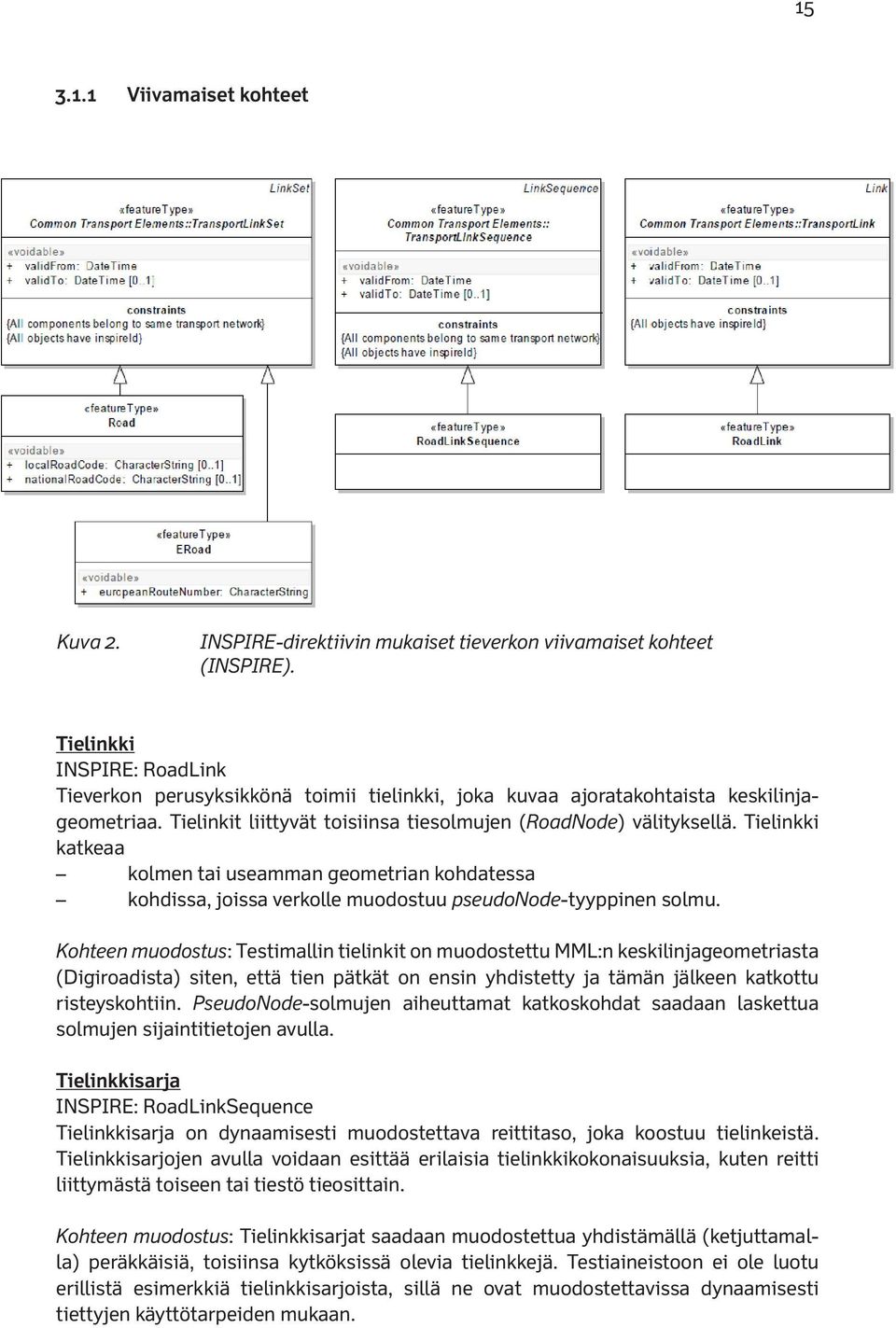 Tielinkki katkeaa kolmen tai useamman geometrian kohdatessa kohdissa, joissa verkolle muodostuu pseudonode-tyyppinen solmu.