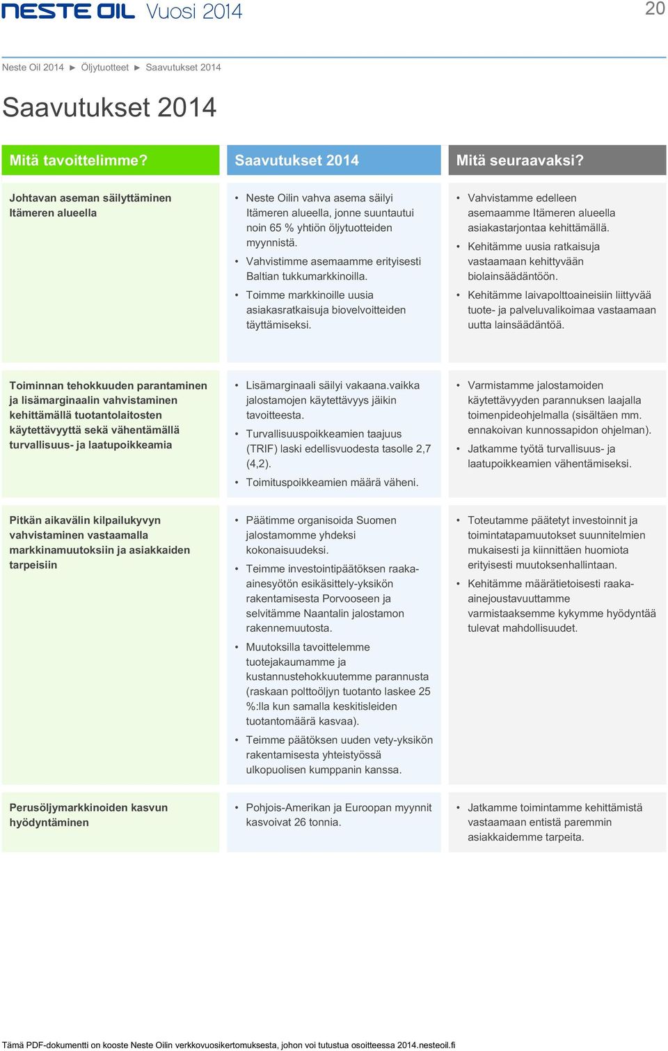 Vahvistimme asemaamme erityisesti Baltian tukkumarkkinoilla. Toimme markkinoille uusia asiakasratkaisuja biovelvoitteiden täyttämiseksi.