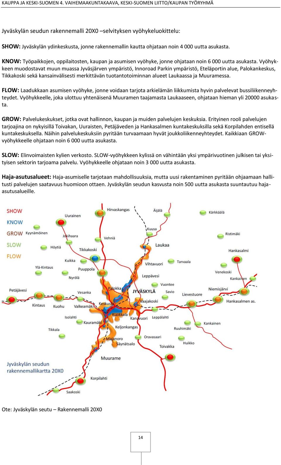 Vyöhykkeen muodostavat muun muassa Jyväsjärven ympäristö, Innoroad Parkin ympäristö, Eteläportin alue, Palokankeskus, Tikkakoski sekä kansainvälisesti merkittävän tuotantotoiminnan alueet Laukaassa