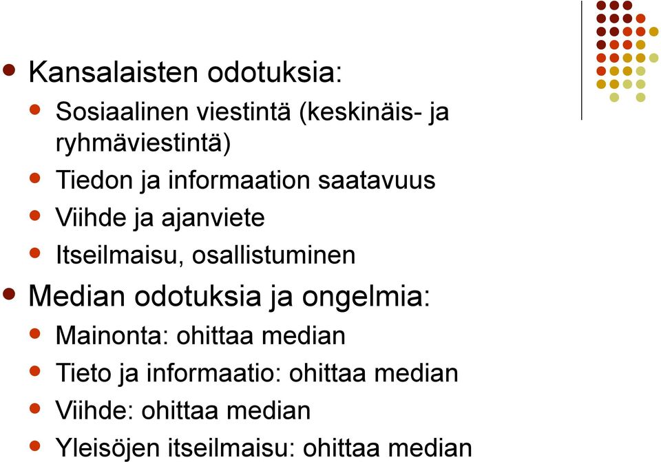 osallistuminen Median odotuksia ja ongelmia: Mainonta: ohittaa median Tieto