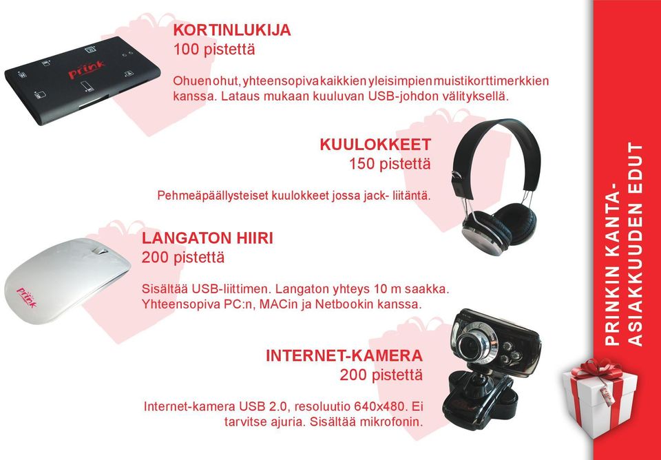 LANGATON HIIRI 200 pistettä Sisältää USB-liittimen. Langaton yhteys 10 m saakka.