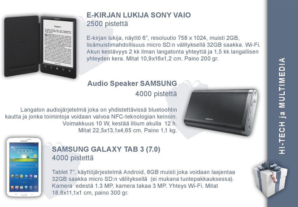 Audio Speaker SAMSUNG 4000 pistettä Langaton audiojärjetelmä joka on yhdistettävissä bluetoohtin kautta ja jonka toimintoja voidaan valvoa NFC-teknologian keinoin.
