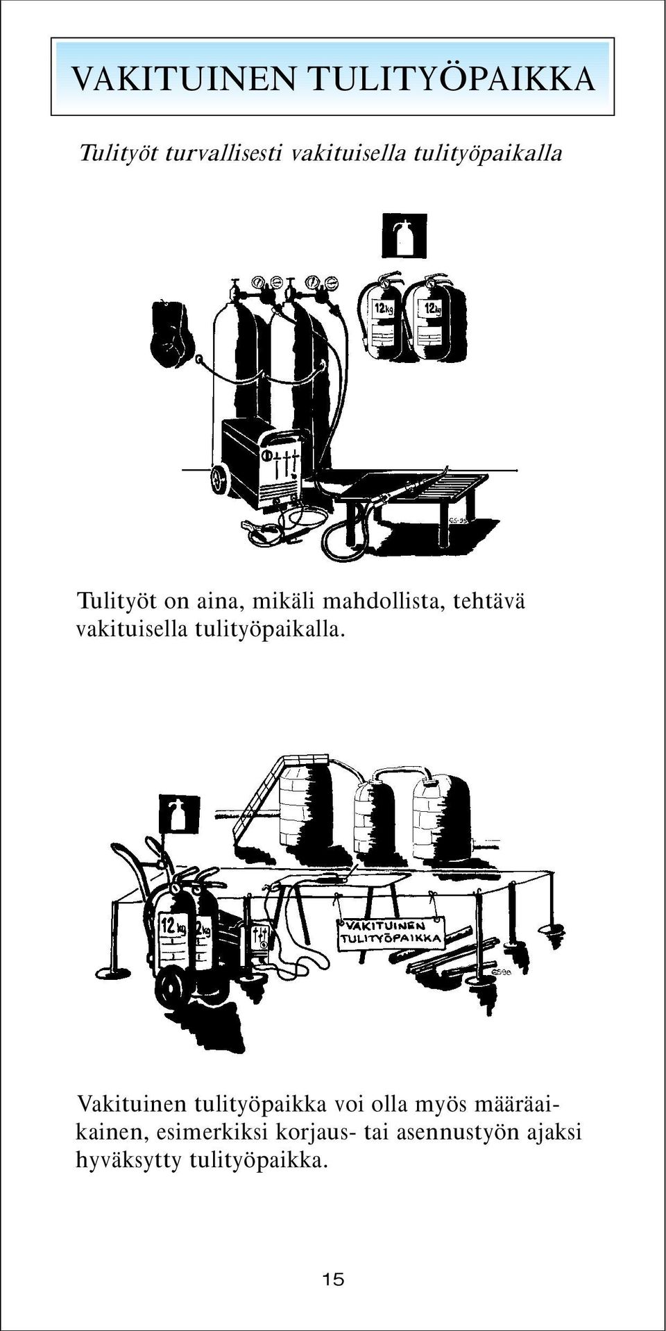 vakituisella tulityöpaikalla.