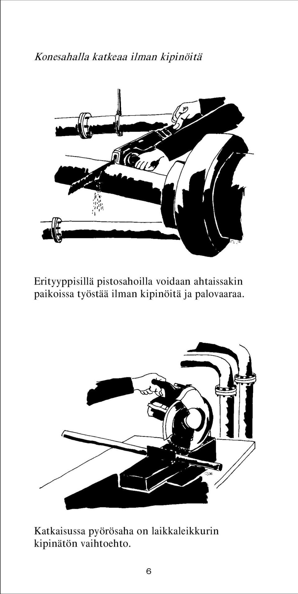 paikoissa työstää ilman kipinöitä ja palovaaraa.