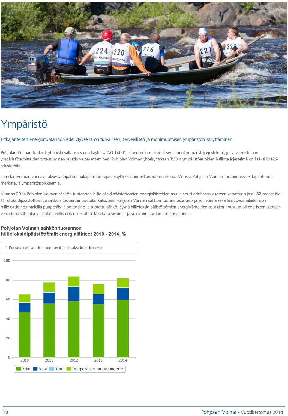 parantaminen. Pohjolan Voiman yhteisyrityksen TVO:n ympäristöasioiden hallintajärjestelmä on lisäksi EMASrekisteröity.