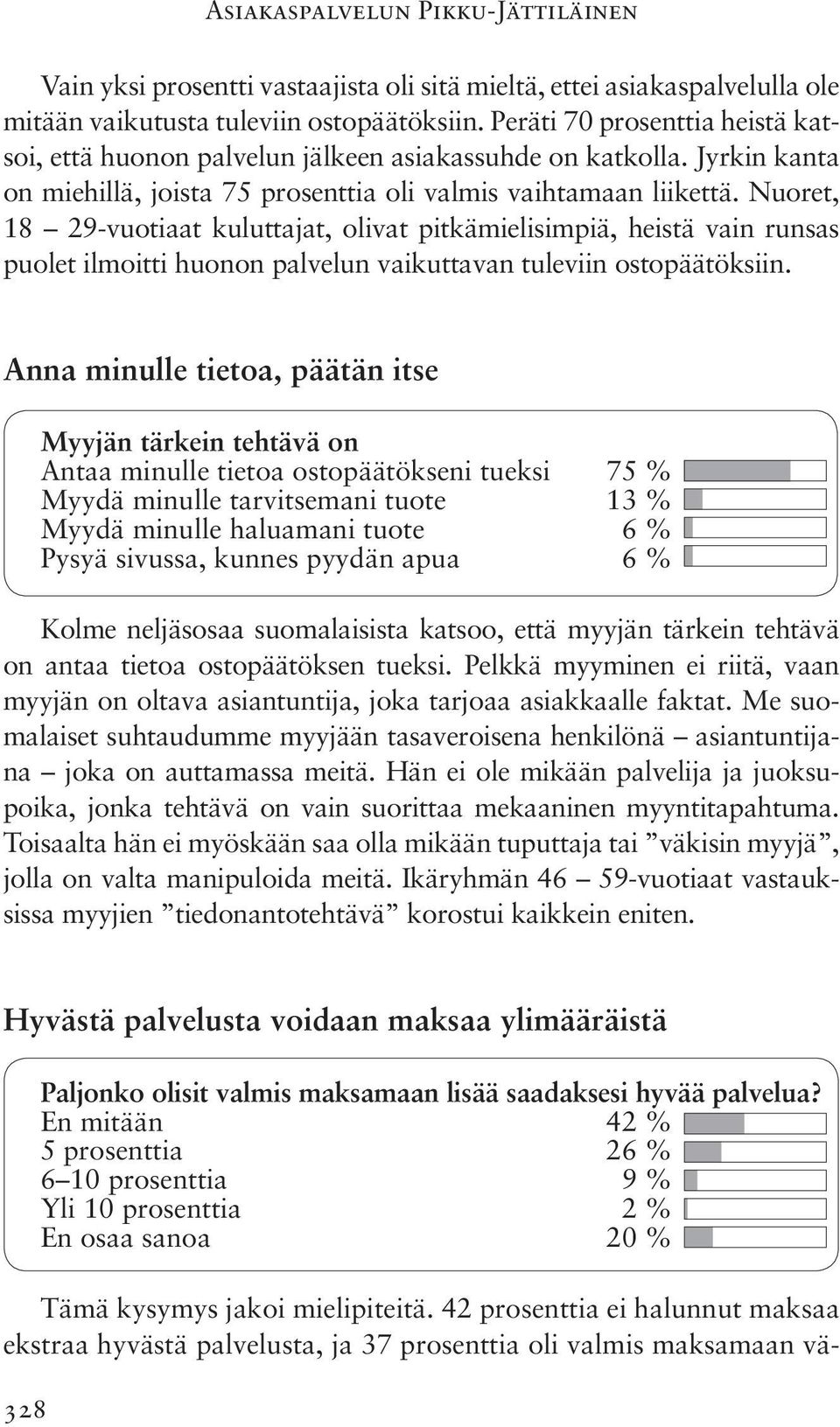 Nuoret, 18 29-vuotiaat kuluttajat, olivat pitkämielisimpiä, heistä vain runsas puolet ilmoitti huonon palvelun vaikuttavan tuleviin ostopäätöksiin.