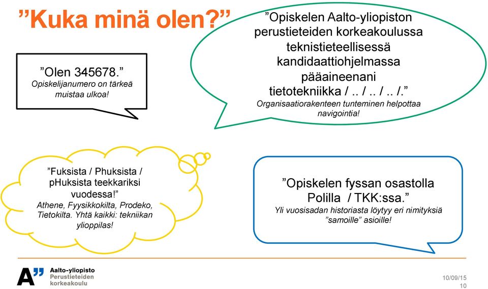 . /.. /.. /. Organisaatiorakenteen tunteminen helpottaa navigointia! Fuksista / Phuksista / phuksista teekkariksi vuodessa!