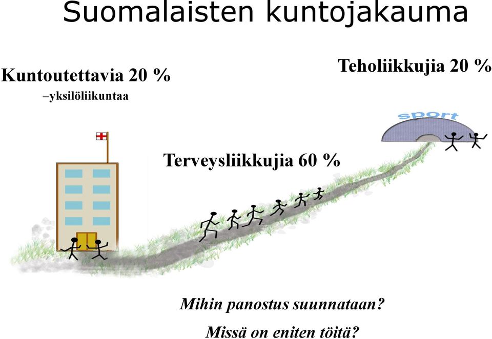 Teholiikkujia 20 % Terveysliikkujia