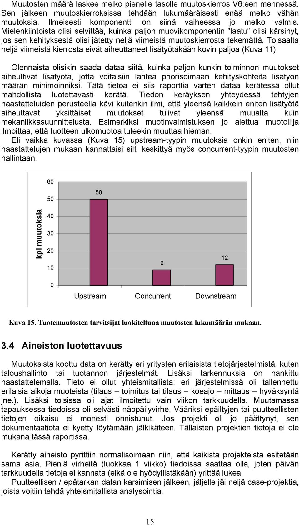 Mielenkiintoista olisi selvittää, kuinka paljon muovikomponentin laatu olisi kärsinyt, jos sen kehityksestä olisi jätetty neljä viimeistä muutoskierrosta tekemättä.