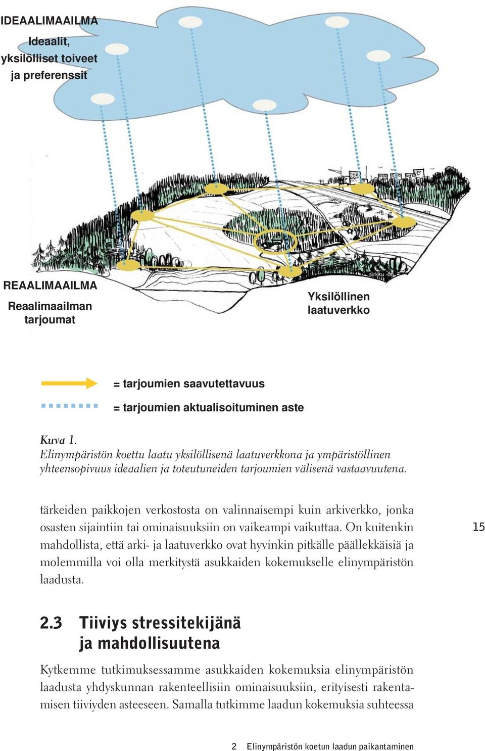 tärkeiden paikkojen verkostosta on valinnaisempi kuin arkiverkko, jonka osasten sijaintiin tai ominaisuuksiin on vaikeampi vaikuttaa.