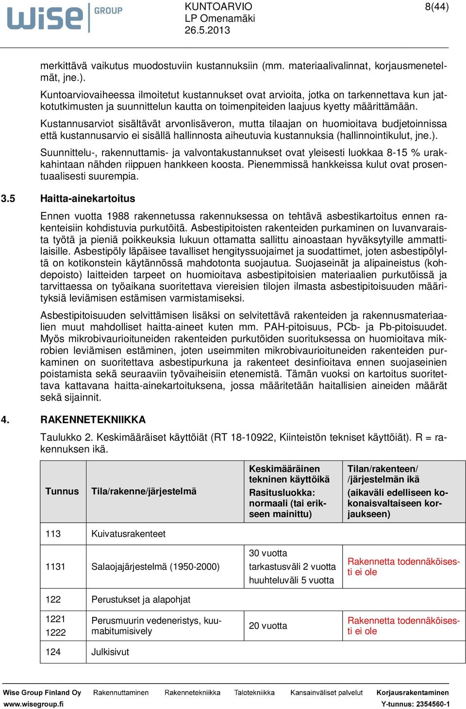 Suunnittelu-, rakennuttamis- ja valvontakustannukset ovat yleisesti luokkaa 8-15 % urakkahintaan nähden riippuen hankkeen koosta. Pienemmissä hankkeissa kulut ovat prosentuaalisesti suurempia. 3.