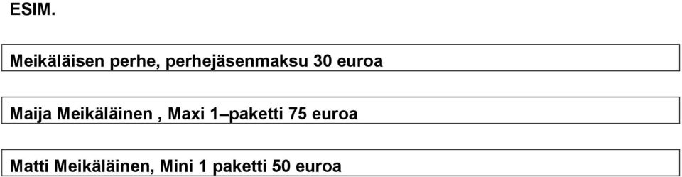 Meikäläinen, Maxi 1 paketti 75