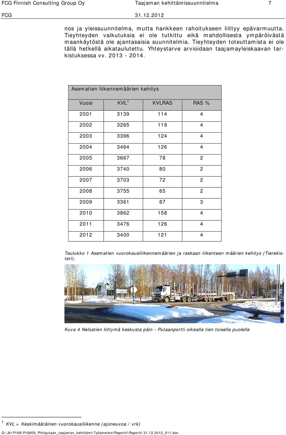 Yhteystarve arvioidaan taajamayleiskaavan tarkistuksessa vv. 2013-2014.