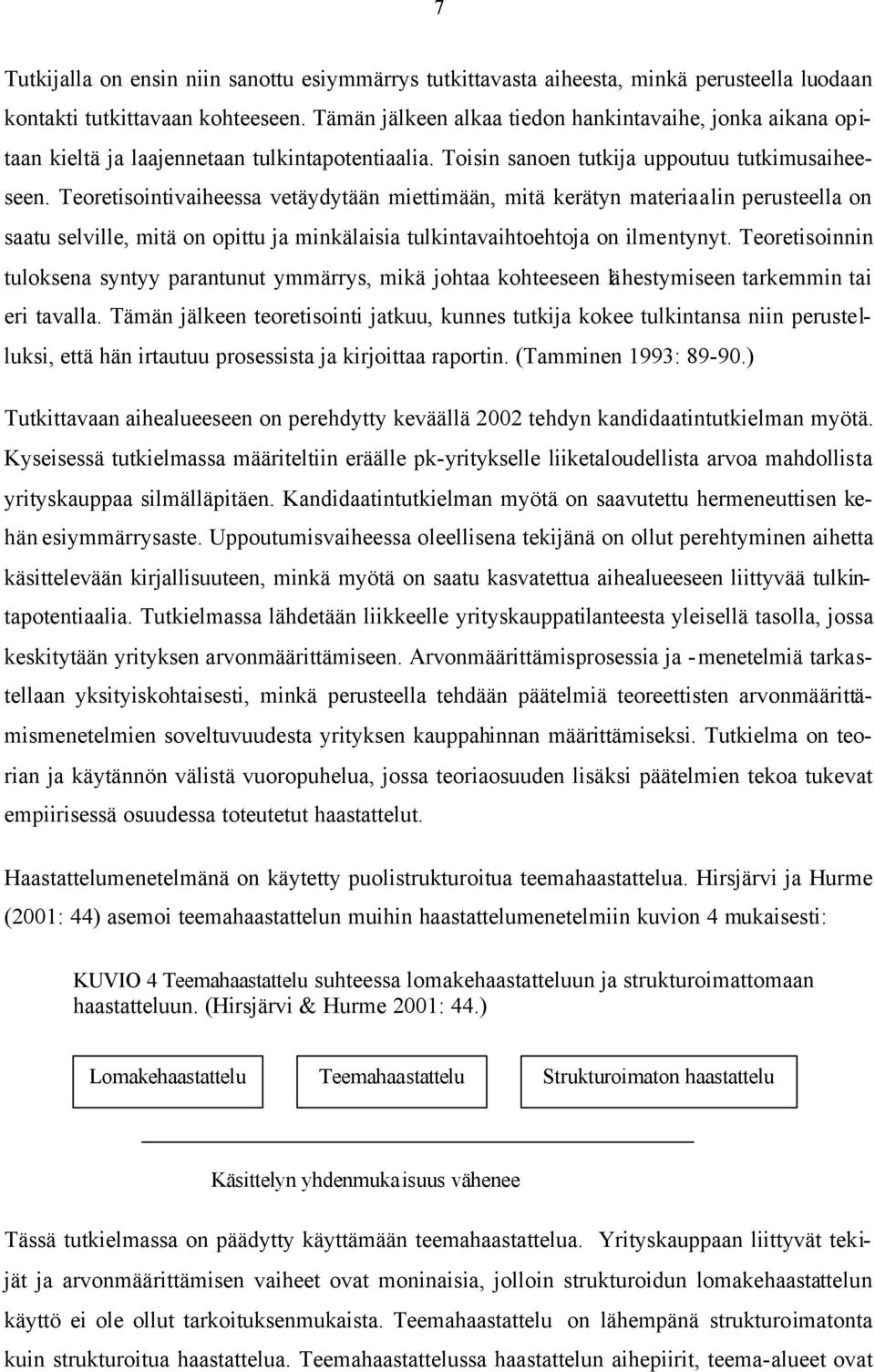 Teoretisointivaiheessa vetäydytään miettimään, mitä kerätyn materiaalin perusteella on saatu selville, mitä on opittu ja minkälaisia tulkintavaihtoehtoja on ilmentynyt.