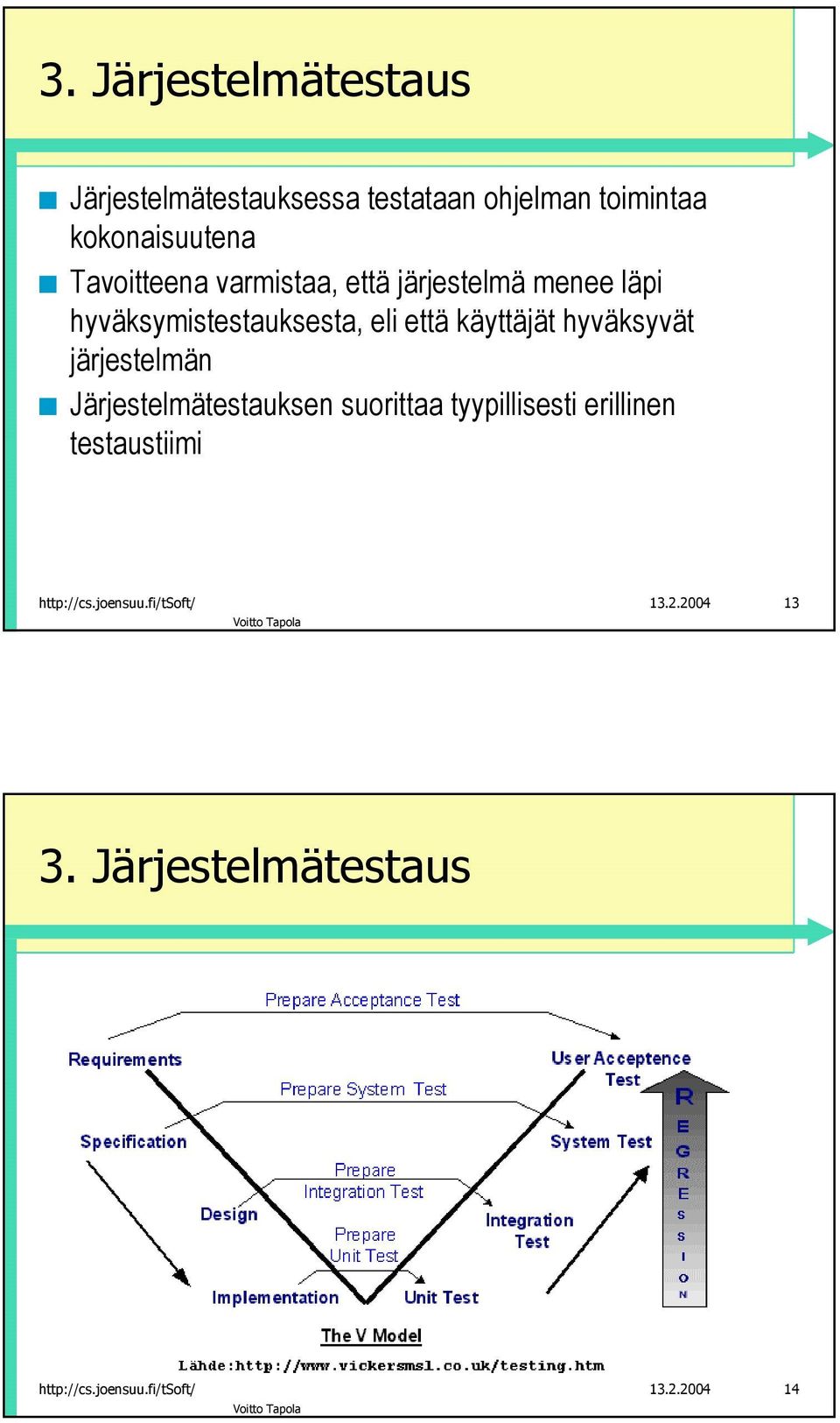 hyväksyvät järjestelmän Järjestelmätestauksen suorittaa tyypillisesti erillinen testaustiimi