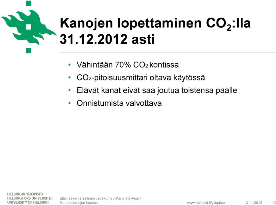 CO2-pitoisuusmittari oltava käytössä Elävät