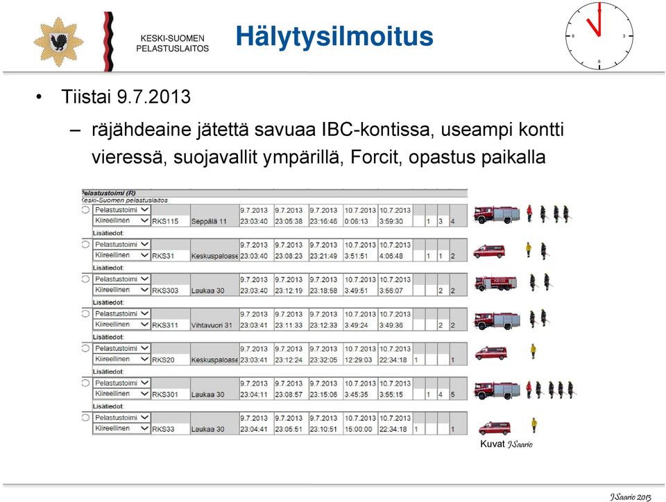 IBC-kontissa, useampi kontti vieressä,