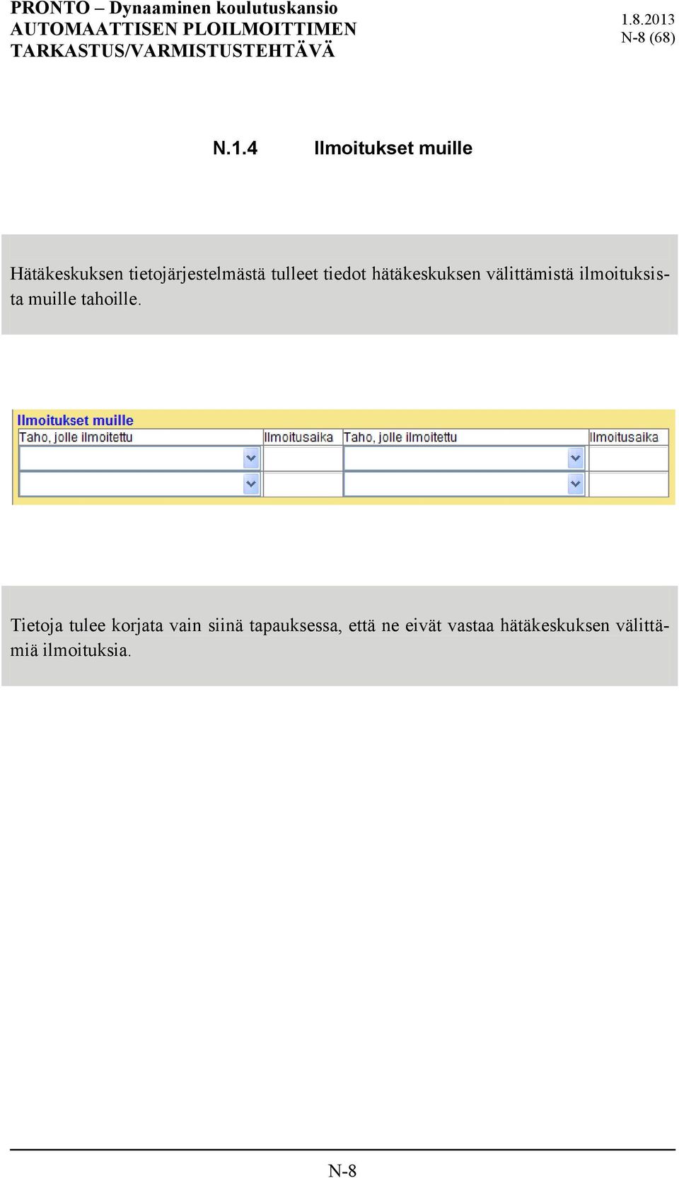 tiedot hätäkeskuksen välittämistä ilmoituksista muille