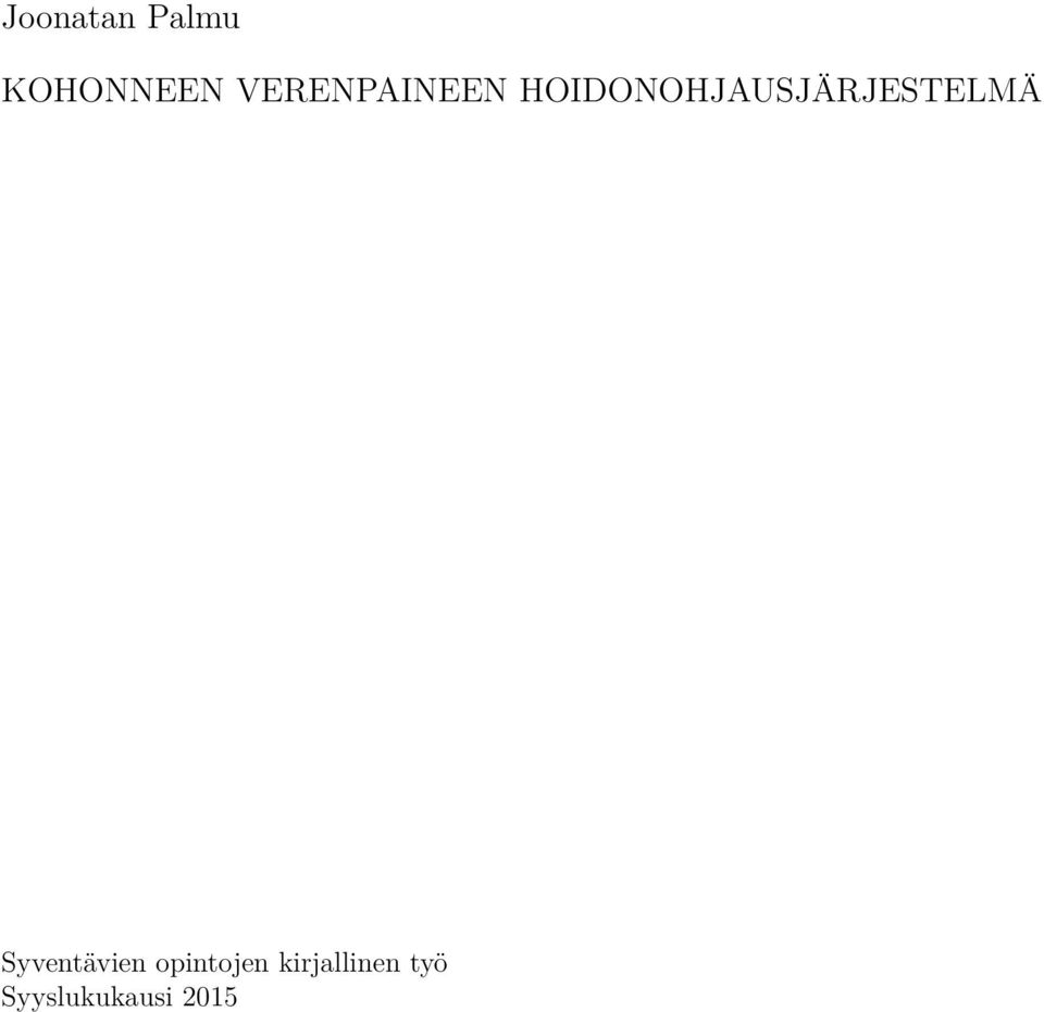 HOIDONOHJAUSJÄRJESTELMÄ