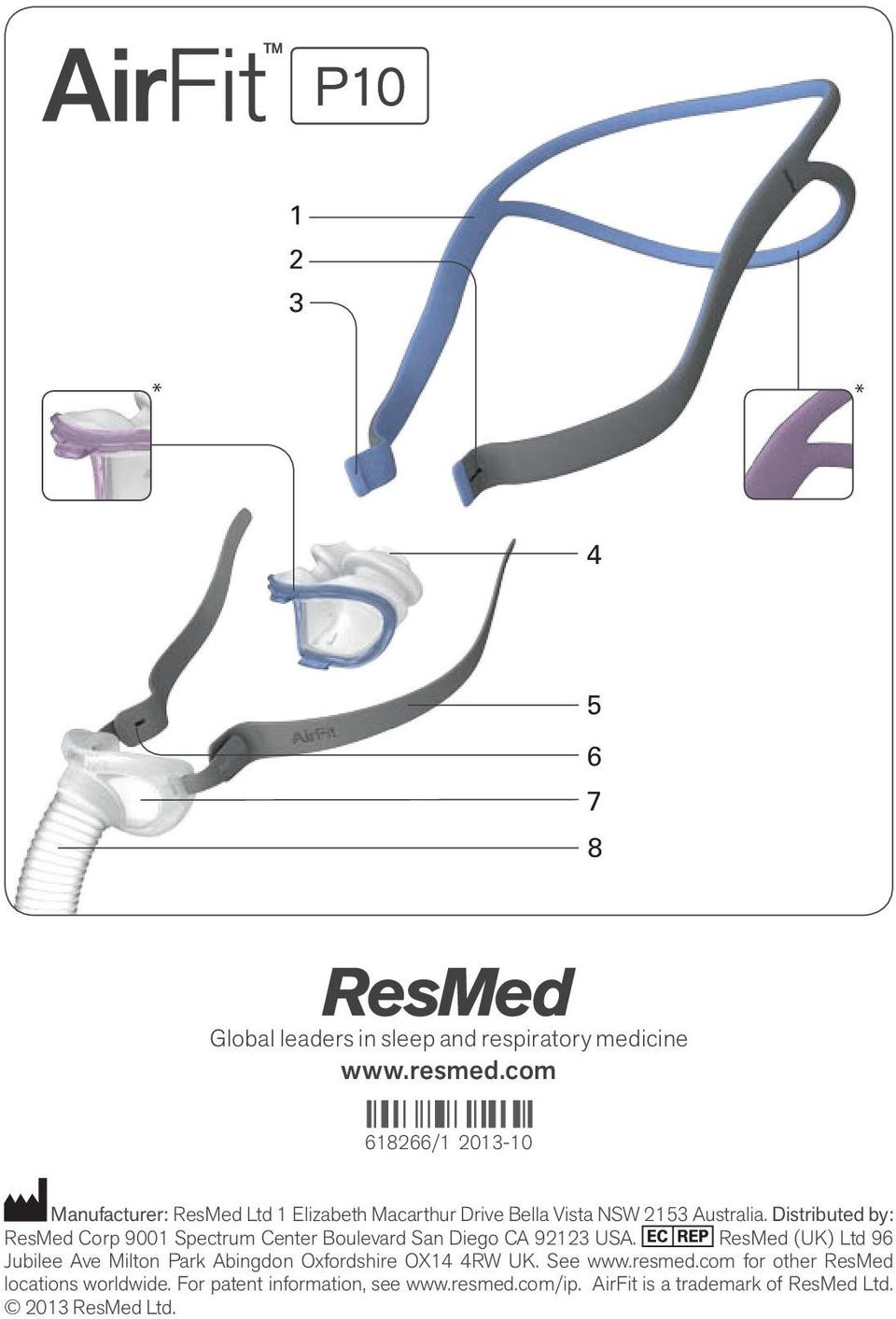 Distributed by: ResMed Corp 9001 Spectrum Center Boulevard San Diego CA 92123 USA.