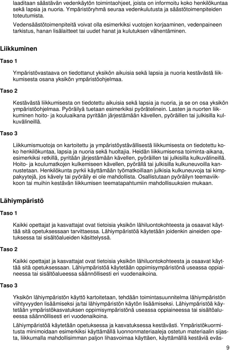 Liikkuminen Ympäristövastaava on tiedottanut yksikön aikuisia sekä lapsia ja nuoria kestävästä liikkumisesta osana yksikön ympäristöohjelmaa.