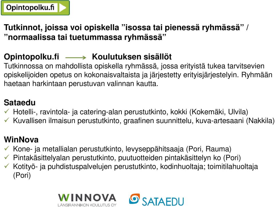Ryhmään haetaan harkintaan perustuvan valinnan kautta.