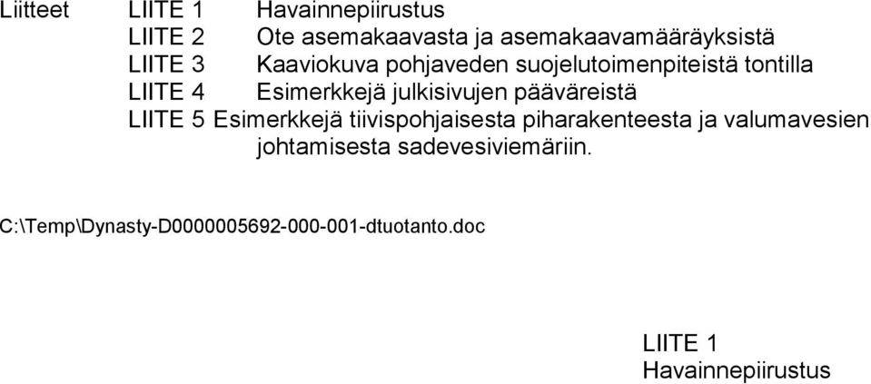 pääväreistä LIITE 5 Esimerkkejä tiivispohjaisesta piharakenteesta ja valumavesien