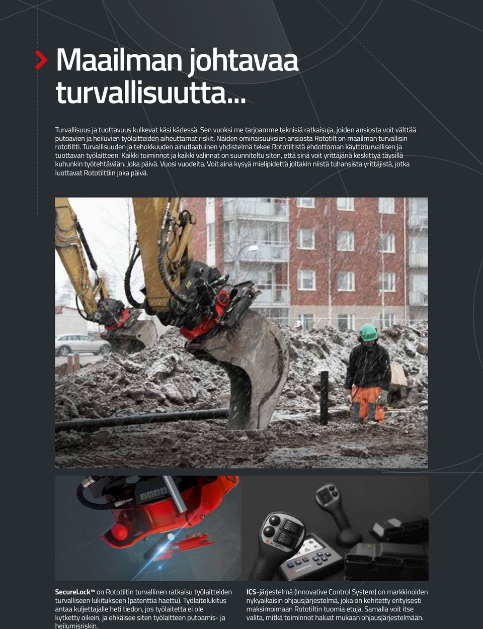 Näiden ominaisuuksien ansiosta Rototilt on maailman turvallisin rototiltti.