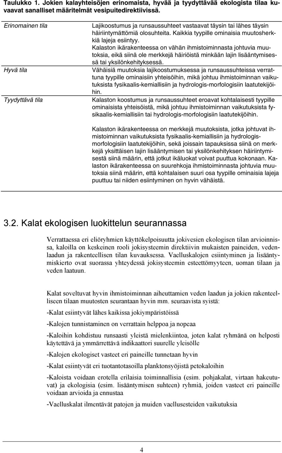 Kalaston ikärakenteessa on vähän ihmistoiminnasta johtuvia muutoksia, eikä siinä ole merkkejä häiriöistä minkään lajin lisääntymisessä tai yksilönkehityksessä.