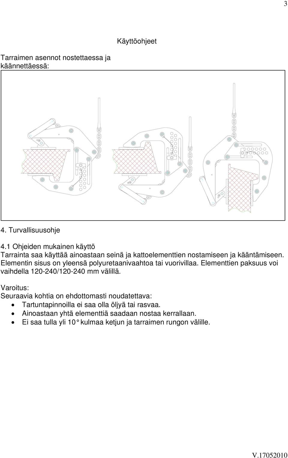 Elementin sisus on yleensä polyuretaanivaahtoa tai vuorivillaa. Elementtien paksuus voi vaihdella 120-240/120-240 mm välillä.