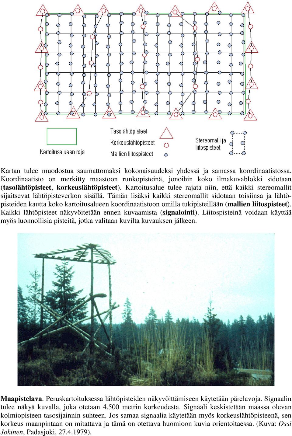 Kartoitusalue tulee rajata niin, että kaikki stereomallit sijaitsevat lähtöpisteverkon sisällä.