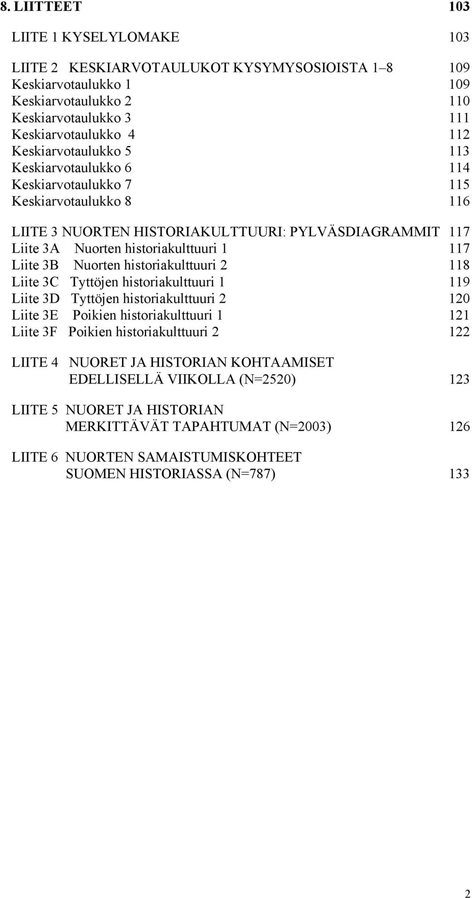 Liite 3B Nuorten historiakulttuuri 2 118 Liite 3C Tyttöjen historiakulttuuri 1 119 Liite 3D Tyttöjen historiakulttuuri 2 120 Liite 3E Poikien historiakulttuuri 1 121 Liite 3F Poikien