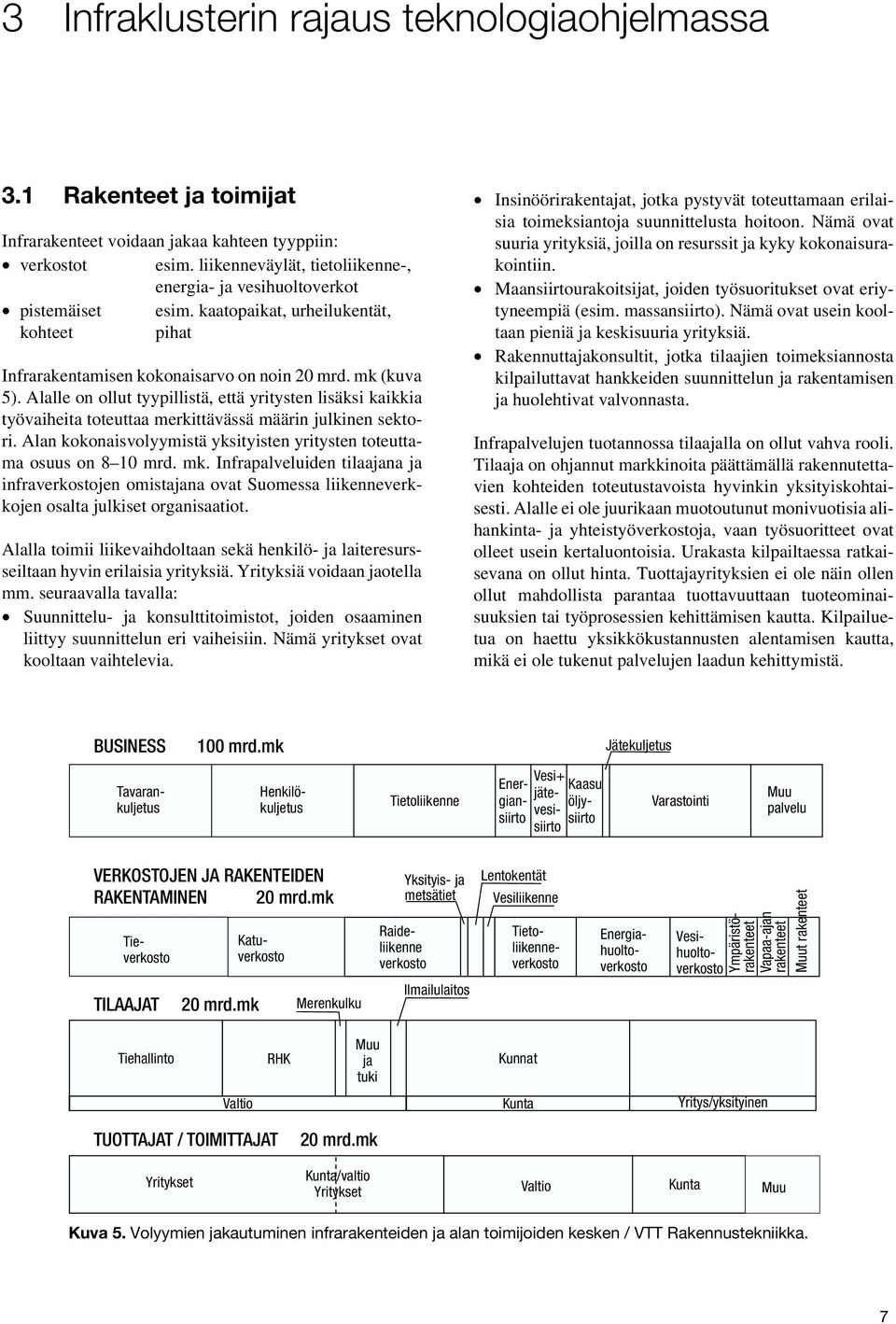 Alalle on ollut tyypillistä, että yritysten lisäksi kaikkia työvaiheita toteuttaa merkittävässä määrin julkinen sektori. Alan kokonaisvolyymistä yksityisten yritysten toteuttama osuus on 8 10 mrd. mk.