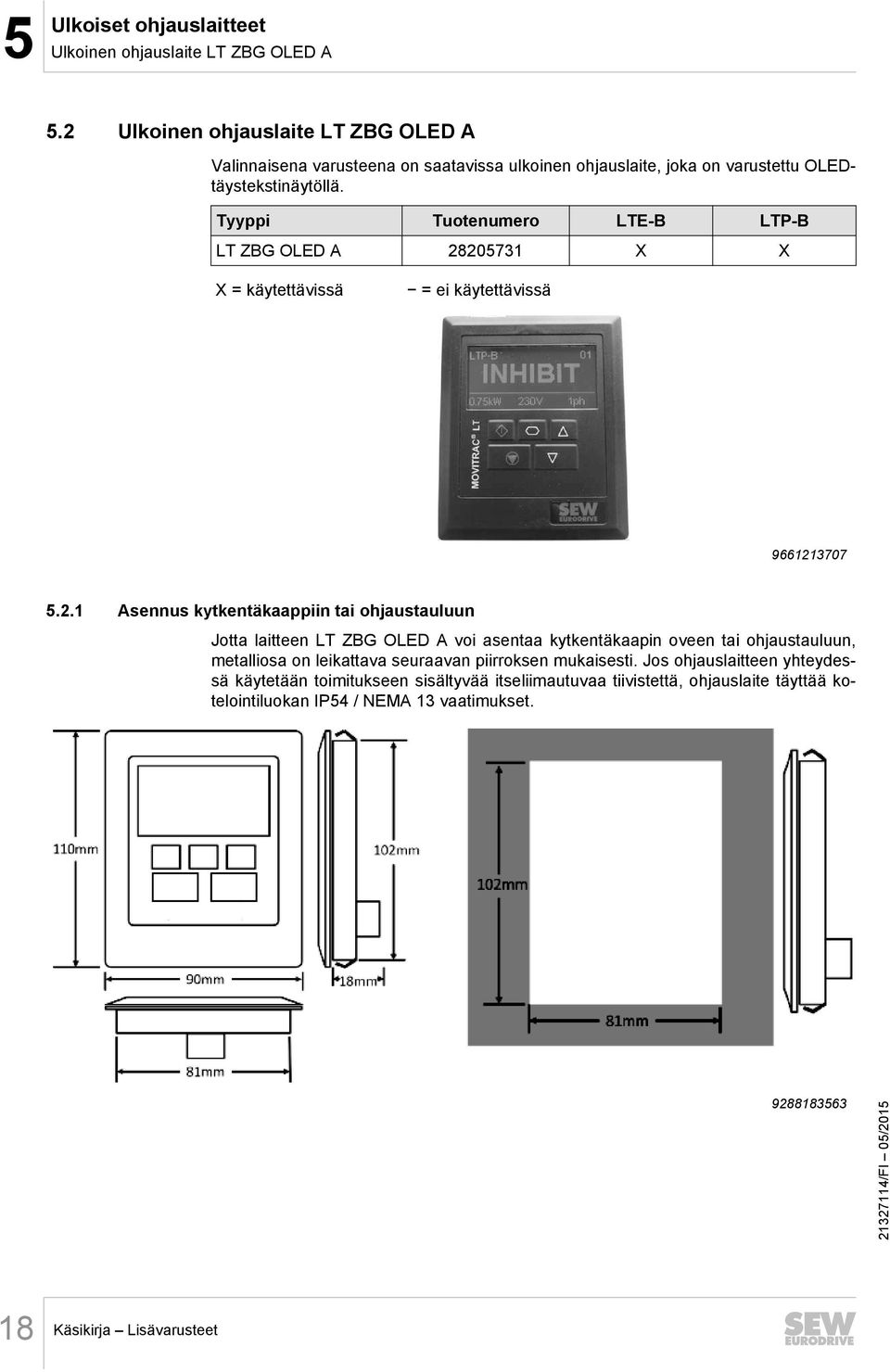 Tyyppi Tuotenumero LTE-B LTP-B LT ZBG OLED A 28