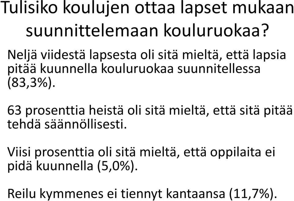 suunnitellessa (83,3%).