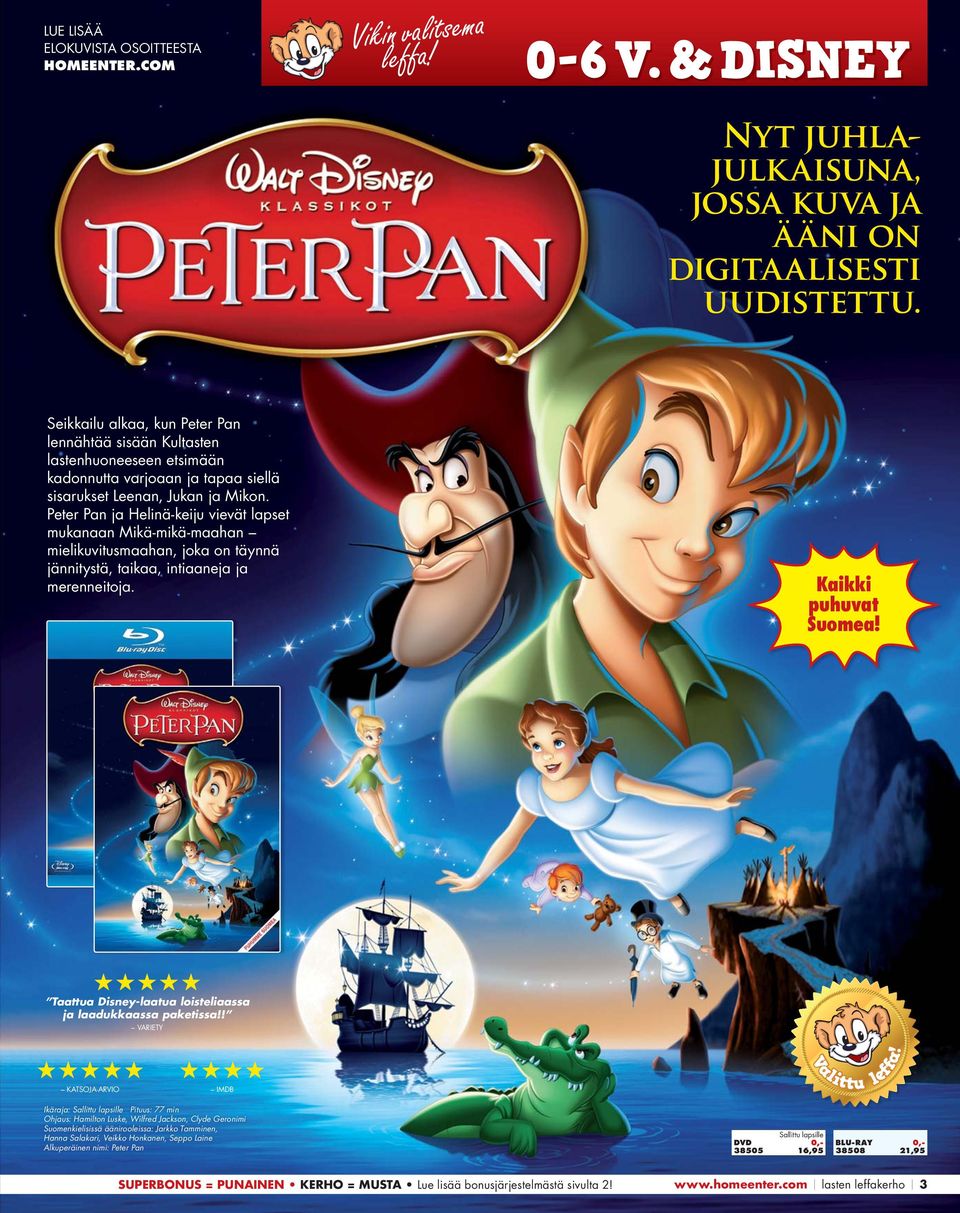 Peter Pan ja Helinä-keiju vievät lapset mukanaan Mikä-mikä-maahan mielikuvitusmaahan, joka on täynnä jännitystä, taikaa, intiaaneja ja merenneitoja. Kaikki puhuvat Suomea!