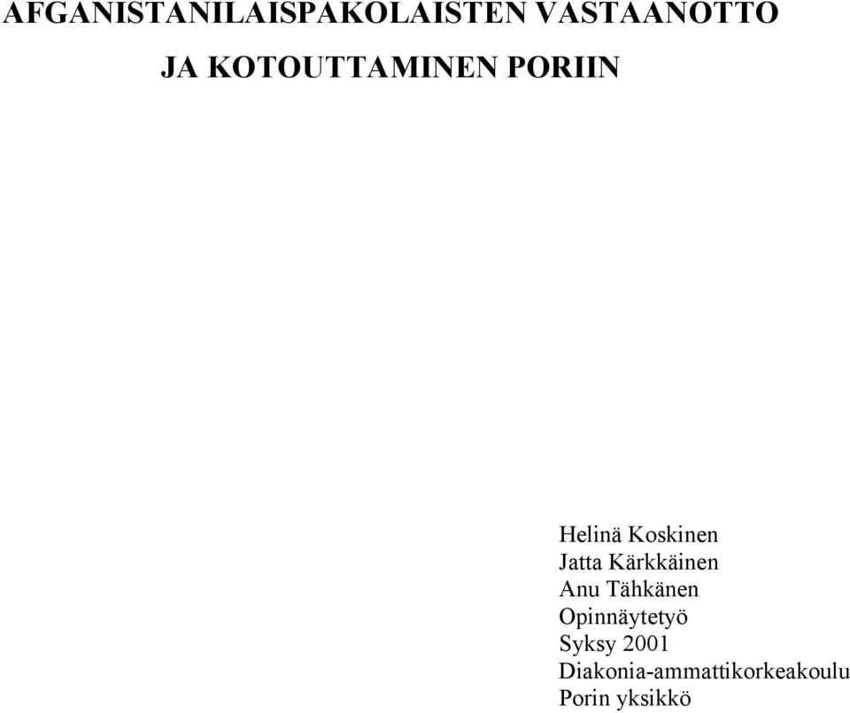 Kärkkäinen Anu Tähkänen Opinnäytetyö Syksy