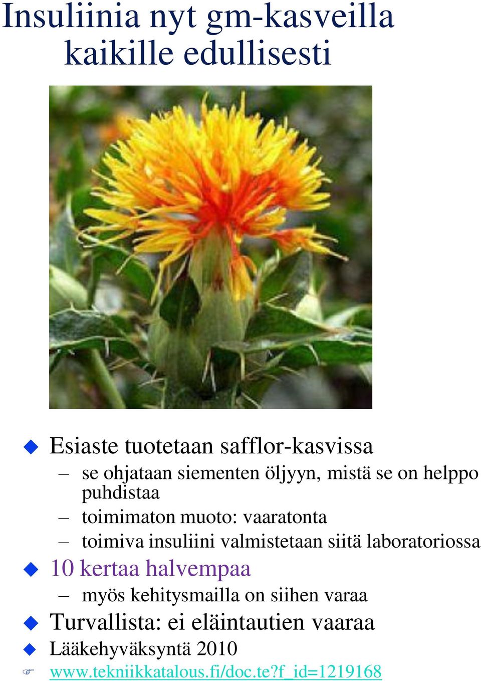insuliini valmistetaan siitä laboratoriossa 10 kertaa halvempaa myös kehitysmailla on siihen