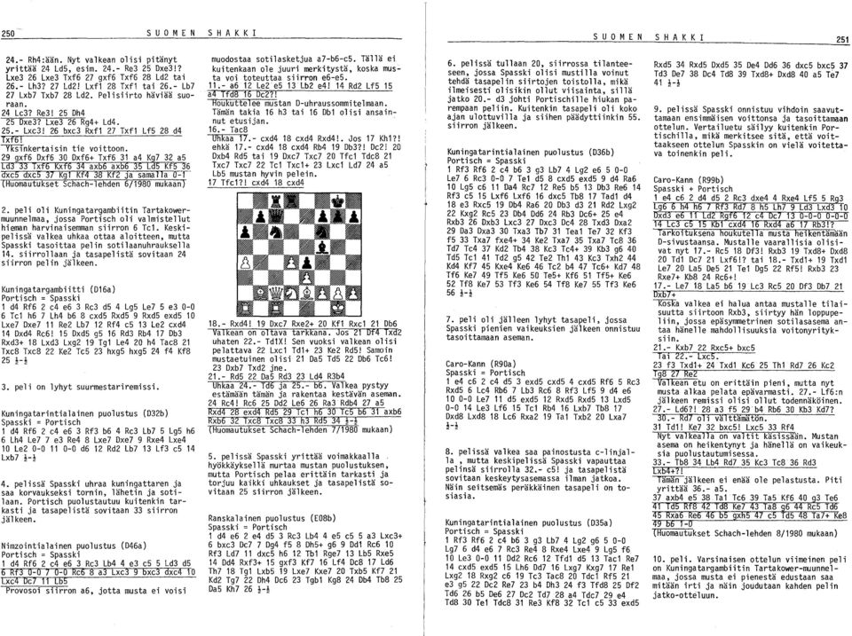 29 gxf6 Dxf6 30 Dxf6+ Txf6 31 a4 Kg7 32 as La3 33 Txf6 Kxf6 34 axb6 axb6 35 Ld5 Kf5 36 dxe5 dxe5 37 Kg1 Kf4 38 Kf2 Ja samalla 0-1 (Huomautukset Sehaeh-lehden 6/1980 mukaan) 2.