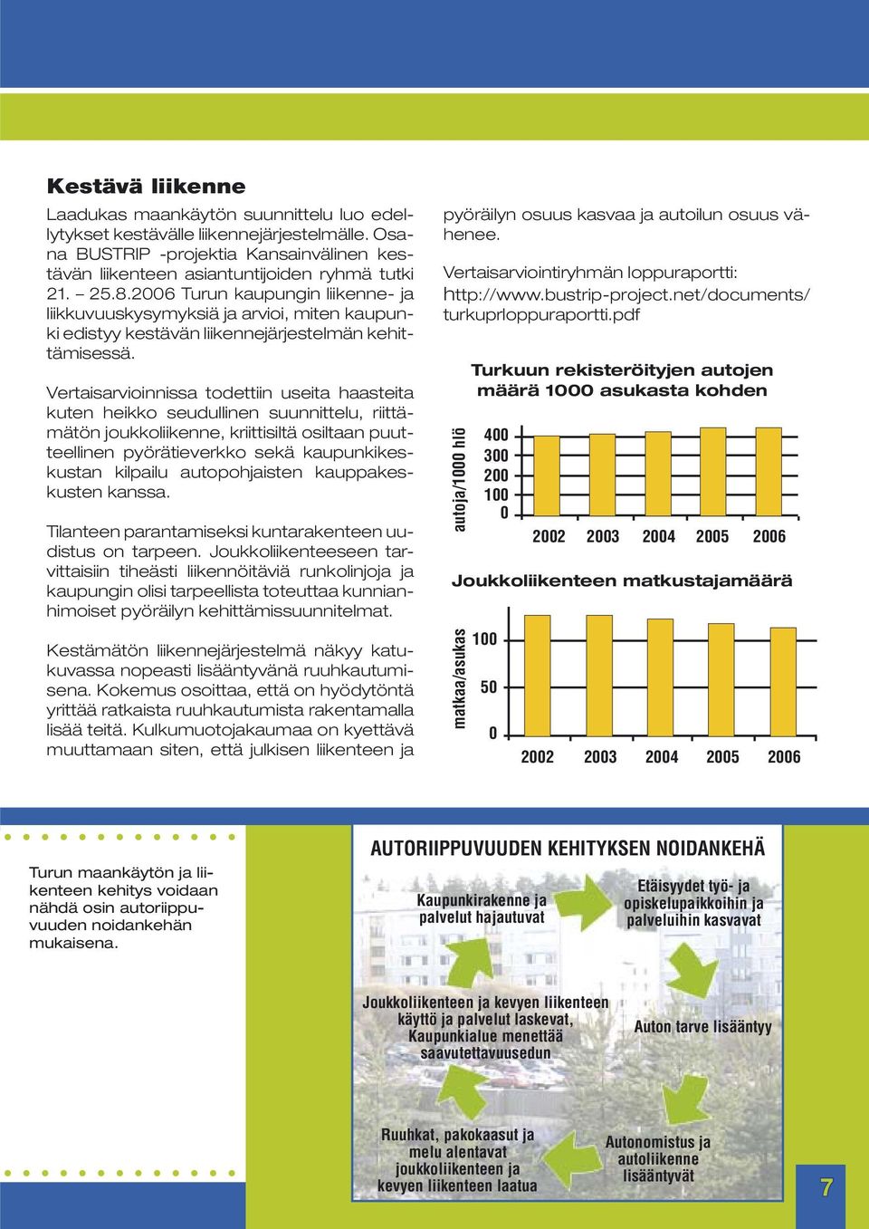 Vertaisarvioinnissa todettiin useita haasteita kuten heikko seudullinen suunnittelu, riittämätön joukkoliikenne, kriittisiltä osiltaan puutteellinen pyörätieverkko sekä kaupunkikeskustan kilpailu