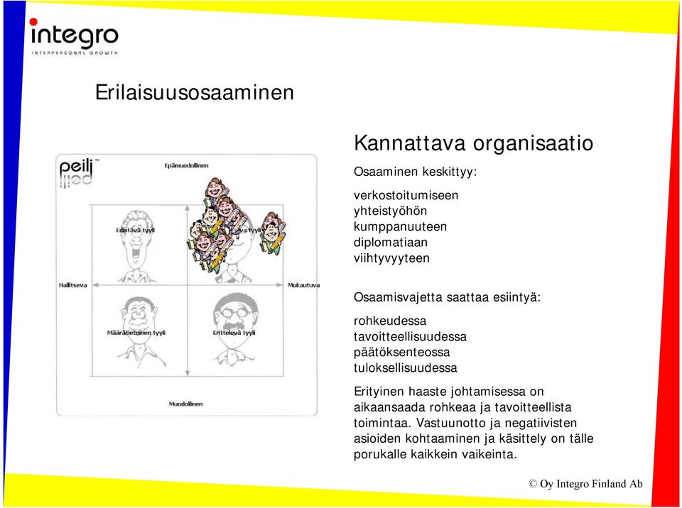 tavoitteellisuudessa päätöksenteossa tuloksellisuudessa Erityinen haaste johtamisessa on aikaansaada