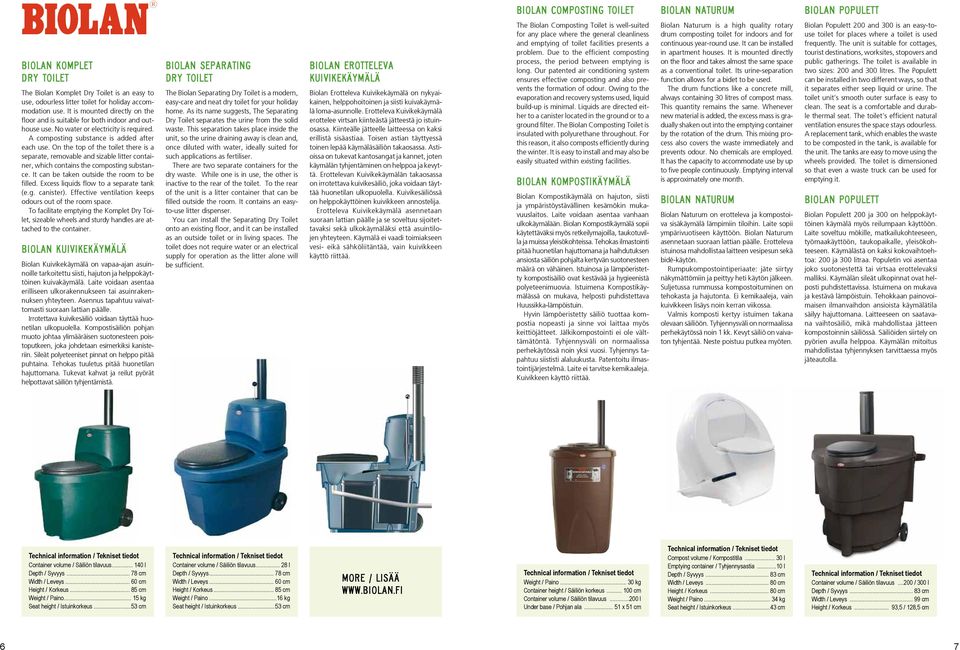On the top of the toilet there is a separate, removable and sizable litter container, which contains the composting substance. It can be taken outside the room to be filled.