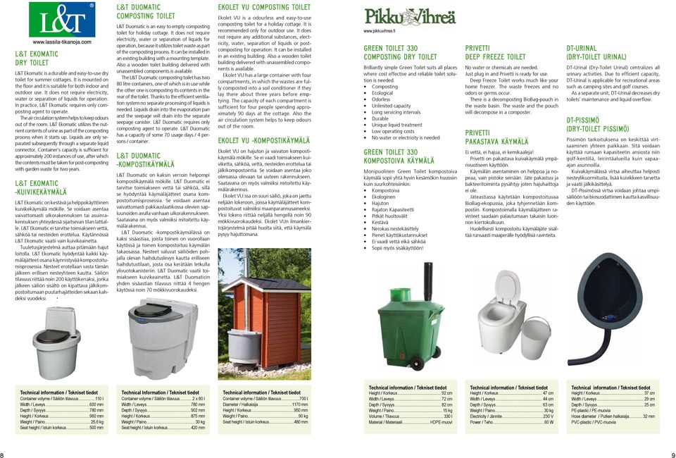 The air circulation system helps to keep odours out of the room. L&T Ekomatic utilizes the nutrient contents of urine as part of the composting process when it starts up.