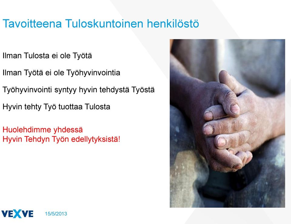 Työhyvinvointi syntyy hyvin tehdystä Työstä Hyvin tehty